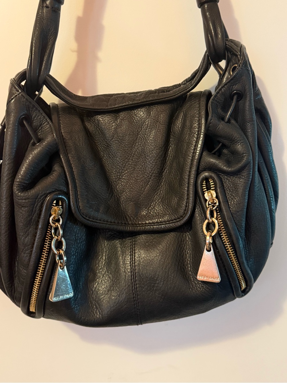 Black See By Chloe  Leather Shoulder Bag